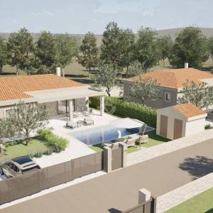 Hrvatska, Zadar, Turanj – građevinsko zemljište, privatni kompleks bungalova s bazenom, do 618 m²