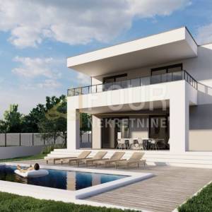 Istra, Galižana, kuća s bazenom, pogled na more