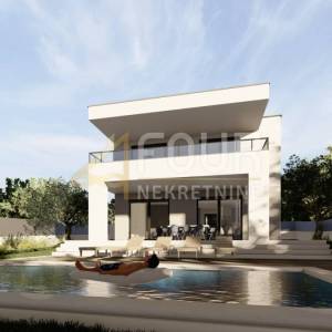 Istra, Galižana, kuća s bazenom, pogled na more