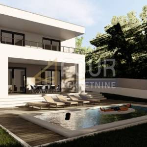 Istra, Galižana, kuća s bazenom, pogled na more