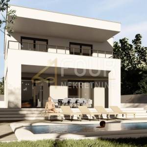 Istra, Galižana, kuća s bazenom, pogled na more