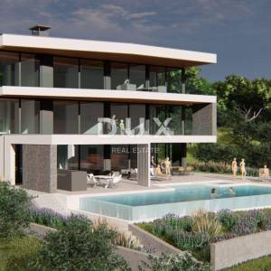 ISTRA, MEDULIN - Građevinsko zemljište 1. red do mora s izdanom i pravomočnom građevinskom dozvolom za modernu vilu s bazenom i...