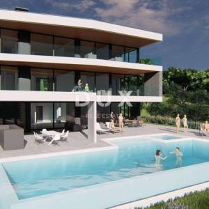 ISTRA, MEDULIN - Građevinsko zemljište 1. red do mora s izdanom i pravomočnom građevinskom dozvolom za modernu vilu s bazenom i...