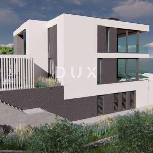 ISTRA, MEDULIN - Građevinsko zemljište 1. red do mora s izdanom i pravomočnom građevinskom dozvolom za modernu vilu s bazenom i...