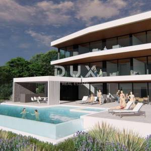 ISTRA, MEDULIN - Građevinsko zemljište 1. red do mora s izdanom i pravomočnom građevinskom dozvolom za modernu vilu s bazenom i...