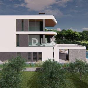 ISTRA, MEDULIN - Građevinsko zemljište 1. red do mora s izdanom i pravomočnom građevinskom dozvolom za modernu vilu s bazenom i...