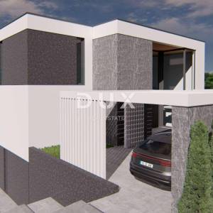 ISTRA, MEDULIN - Građevinsko zemljište 1. red do mora s izdanom i pravomočnom građevinskom dozvolom za modernu vilu s bazenom i...