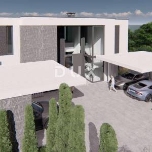 ISTRA, MEDULIN - Građevinsko zemljište 1. red do mora s izdanom i pravomočnom građevinskom dozvolom za modernu vilu s bazenom i...