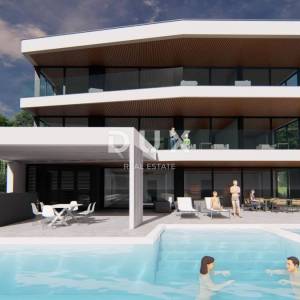 ISTRA, MEDULIN - Građevinsko zemljište 1. red do mora s izdanom i pravomočnom građevinskom dozvolom za modernu vilu s bazenom i...