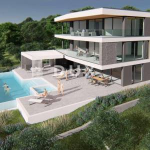 ISTRA, MEDULIN - Građevinsko zemljište 1. red do mora s izdanom i pravomočnom građevinskom dozvolom za modernu vilu s bazenom i...