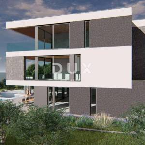 ISTRA, MEDULIN - Građevinsko zemljište 1. red do mora s izdanom i pravomočnom građevinskom dozvolom za modernu vilu s bazenom i...