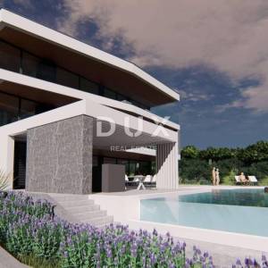 ISTRA, MEDULIN - Građevinsko zemljište 1. red do mora s izdanom i pravomočnom građevinskom dozvolom za modernu vilu s bazenom i...