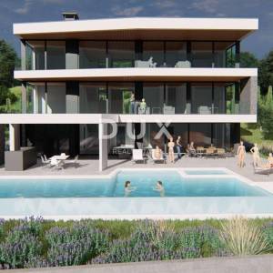 ISTRA, MEDULIN - Građevinsko zemljište 1. red do mora s izdanom i pravomočnom građevinskom dozvolom za modernu vilu s bazenom i...