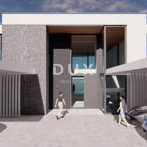 ISTRA, MEDULIN - Građevinsko zemljište 1. red do mora s izdanom i pravomočnom građevinskom dozvolom za modernu vilu s bazenom i...