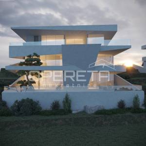 Istra, Plomin-okolica, luksuzna vila u novogradnji sa panoramskim pogledom na mo
