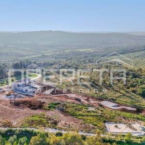 Istra, Umag okolica-zemljište s građevinskom dozvolom pogled more