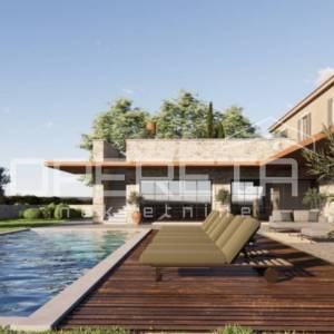 Istra, Umag okolica-zemljište s građevinskom dozvolom pogled more