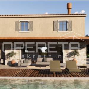 Istra, Umag okolica-zemljište s građevinskom dozvolom pogled more