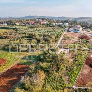 Istra, Umag okolica-zemljište s građevinskom dozvolom pogled more