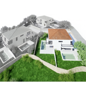 Malinska: moderna kuća s bazenom, 160 m od mora!