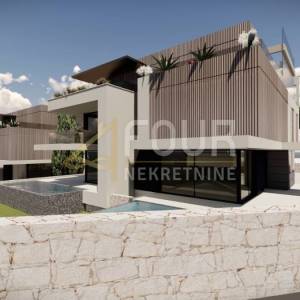 Matulji - okolica, zemljište s projektom za 3 vile i bazenima