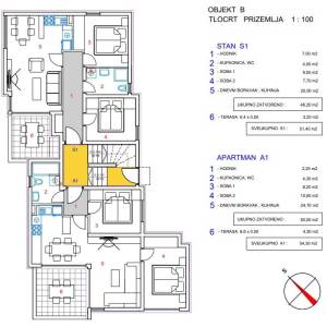 Novalja, Put Lokvice, TOP LOKACIJA, 30 m do mora, S1-objekt B