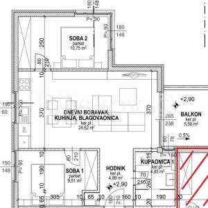 Novogradnja, Opatija, 3-soban stan, 1GPM, vrt 73,52m2