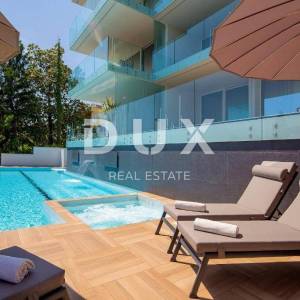 OPATIJA, CENTAR - dugoročni najam luksuznog  stana u novogradnji s bazenom, pogled, blizu mora i Opatije