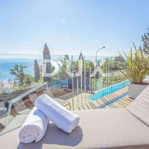 OPATIJA, CENTAR - dugoročni najam luksuznog  stana u novogradnji s bazenom, pogled, blizu mora i Opatije