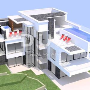 OPATIJA, IČIĆI - zemljište s dozvolom za vilu iznad ACI marine i blizu Mariott Resort - panorama pogled na more 