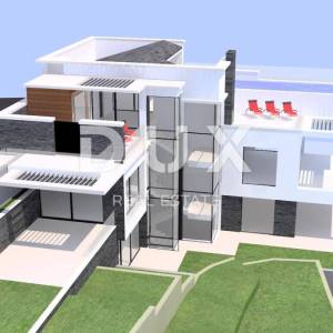 OPATIJA, IČIĆI - zemljište s dozvolom za vilu iznad ACI marine i blizu Mariott Resort - panorama pogled na more 