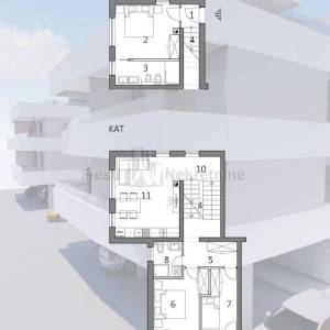 PETRČANE - APARTMAN S KROVNOM TERASOM - 111,90 m2 "B4"