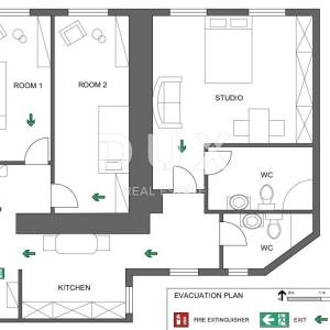 RIJEKA, CENTAR - moderan stan 3SKL/2S+DB s dvije kupaonice i dvije kuhinje