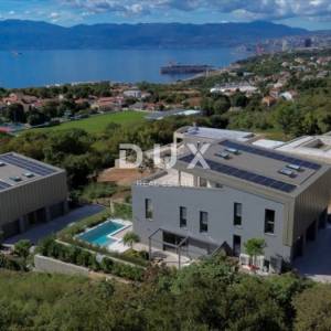 RIJEKA, KOSTRENA - ekskluzivna dvojna kuća s jacuzzijem - novogradnja s panoramskim pogledom na more! PRILIKA!