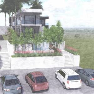 RIJEKA, KOSTRENA - zemljište s projektom drugi red do mora, za duplex vile s bazenom 