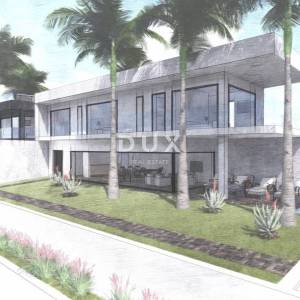 RIJEKA, KOSTRENA - zemljište s projektom drugi red do mora, za duplex vile s bazenom 