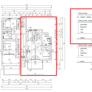 RIJEKA, PEHLIN, PODMURVICE- dvoetažni stan 101.24m2 u novogradnji s pogledom na more, DB+2S.- STAN 3D
