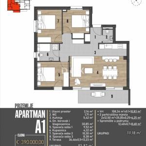 ŠIBENIK, BRODARICA - NOVOGRADNJA, Luksuzno namješten trosoban stan u prizemlju s dvorištem