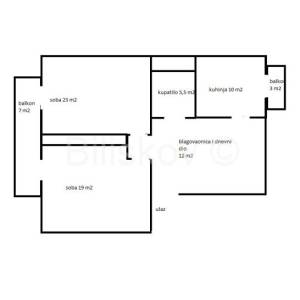 Split, Bačvice trosoban 79 m2 + 2 balkona 10 m2, 50 m od mora
