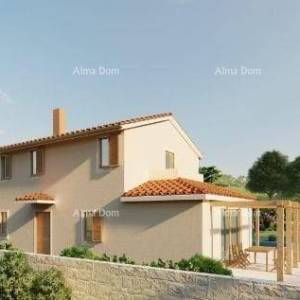 TINJAN – Kuća u izgradnji s bazenom i velikom parcelom u srcu Istre