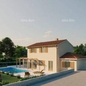 TINJAN – Kuća u izgradnji s bazenom i velikom parcelom u srcu Istre