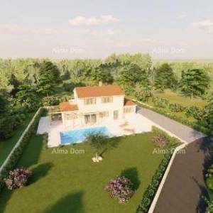 TINJAN – Kuća u izgradnji s bazenom i velikom parcelom u srcu Istre