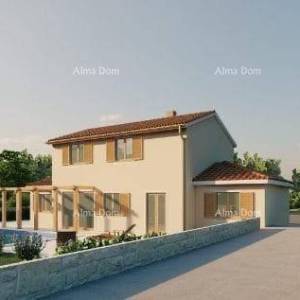 TINJAN – Kuća u izgradnji s bazenom i velikom parcelom u srcu Istre
