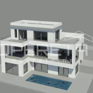 Zemljište 451 m² s dozvolom za vilu, Trogir, pogled na otok