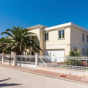 Umag Crveni Vrh. Alberi. Jedinstvena luksuzna nekretnina na samo obali mora. Pogled na Piran.