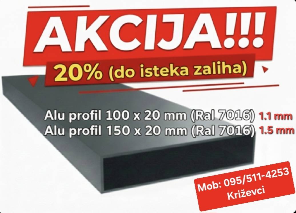 Aluminijske letvice 100x20mm