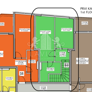 Dvoetažni apartman s vrtom, 1. red do mora - Privlaka