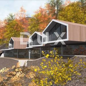 GORSKI KOTAR, FUŽINE - jedinstven projekt u srcu Gorskog kotara, građevinsko zemljište 1197 m2 sa projektom za vilu, prilika za...