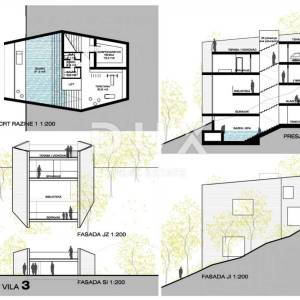 GORSKI KOTAR, FUŽINE - jedinstven projekt u srcu Gorskog kotara, građevinsko zemljište 2140 m2 sa projektom za vilu, prilika za...