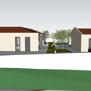 ISTRA, MARČANA - Premium projekt dviju prizemnica s bazenom s poljoprivrednim zemljištem